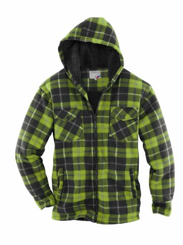 TERRAX Workwear Thermohemd mit Teddy in schwarz/lime in schwarz/lime