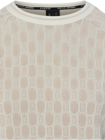 MARC CAIN SPORTS Strickshirt in beige weiß