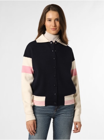 IPURI Strickjacke mit Merino-Anteil in marine ecru - 0002