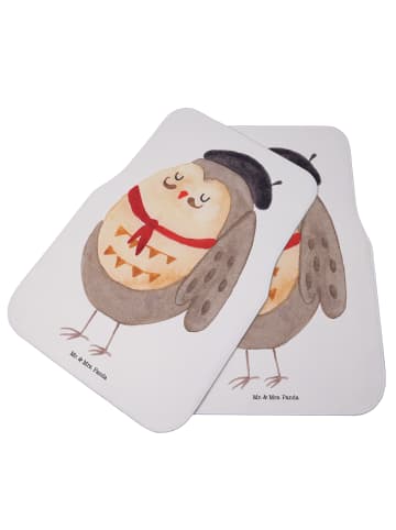 Mr. & Mrs. Panda Fußmatte Auto Eule Frankreich ohne Spruch in Weiß