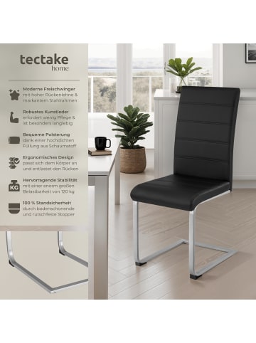 tectake Küchenstuhl gepolstert mit Kunstlederbezug, 41 x 52 x 99 cm