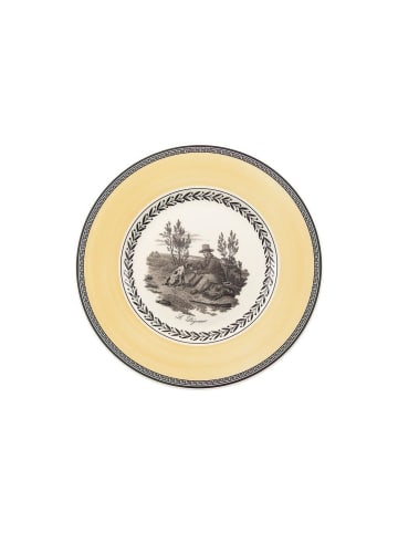 Villeroy & Boch 6er Set Frühstücksteller Audun Chasse ø 21,6 cm weiß-grau-gelb in weiß-grau-gelb
