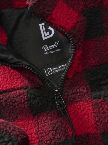 Brandit Pullover "Teddyfleece Troyer" in Rot