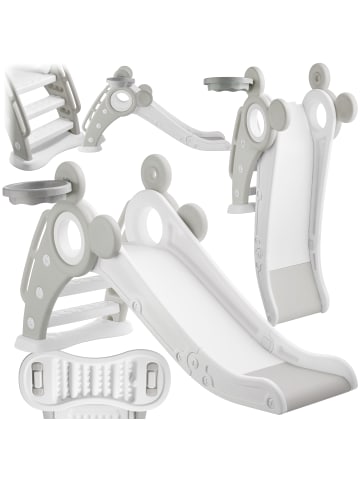 tectake Kinderrutsche Joy Belastbarkeit 50 kg, 128 x 66,5 x 67,5 cm, grau