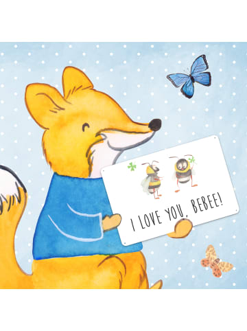 Mr. & Mrs. Panda tafel Bienen Paar mit Spruch in Weiß