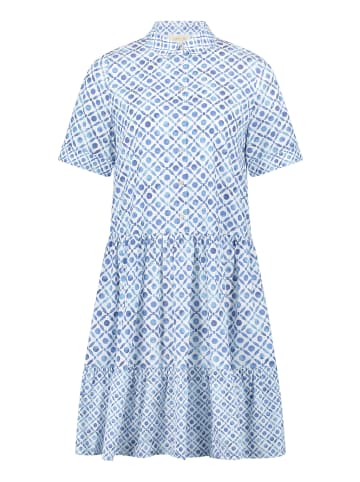 CARTOON Blusenkleid mit Muster in Weiß/Hellblau