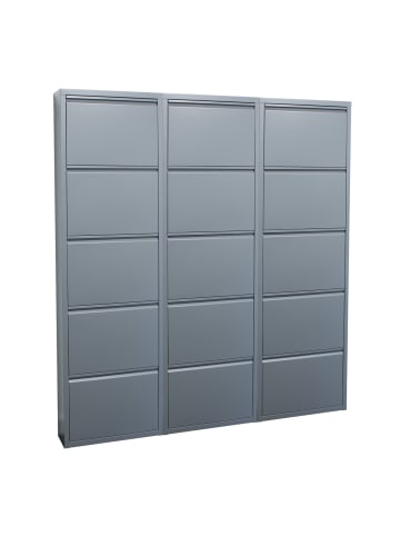 ebuy24 Schuhschrank Pisa 9 Grau 150 x 16 cm