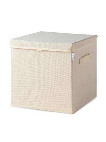 Lifeney Aufbewahrungsbox mit Deckel Beige, 33 x 33 x 33 cm