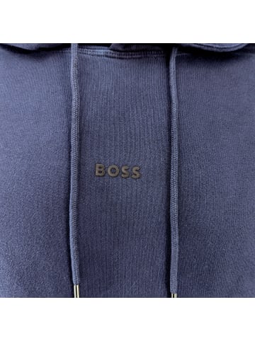 BOSS Kapuzensweatshirt mit Logo aus Bio-Baumwolle in Dunkelblau