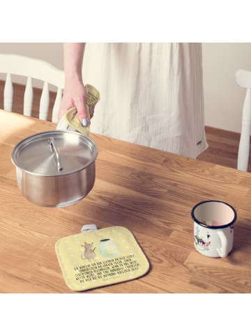 Mr. & Mrs. Panda Topfhandschuhe Maus Sterne mit Spruch in Gelb Pastell