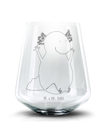 Mr. & Mrs. Panda Blümchentail Glas Axolotl Hurra ohne Spruch in Transparent