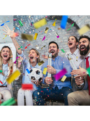 relaxdays 10 x Party Popper Streifen in Bunt - 40 cm