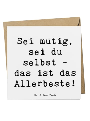 Mr. & Mrs. Panda Klappkarte Spruch Mutig zu sich selbst stehen m... in Weiß