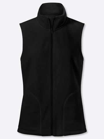 Sieh an! Fleece-Weste in schwarz