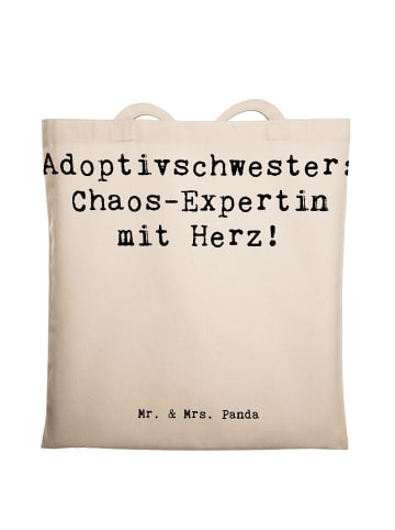 Mr. & Mrs. Panda Tragetasche Adoptivschwester Chaos mit Spruch in Creme