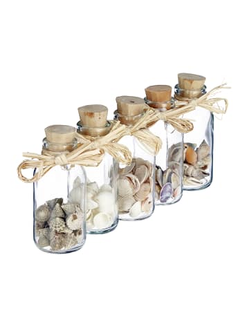 relaxdays 5x Muscheldeko in Natur