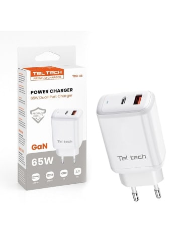 Wisam Teltech Netzteil GaN3 USB / USB-C 65W + Kabel USB-C - USB-C 1m PD