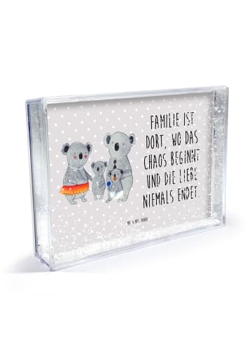 Mr. & Mrs. Panda Schüttelrahmen Koala Familie mit Spruch in Grau Pastell