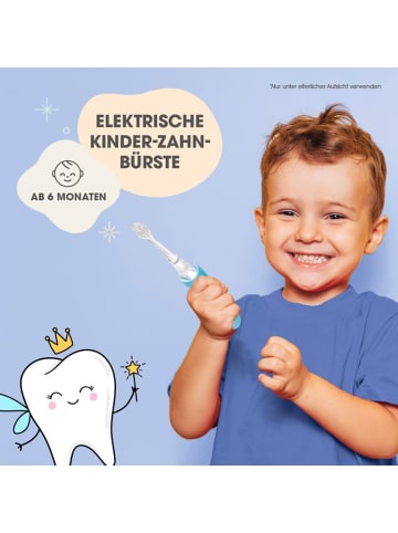 LOOMAID VITALmaxx Elektrische Kinder-Zahnbürste mit Smart Timer - Ab 6 Monate* - Blau/W