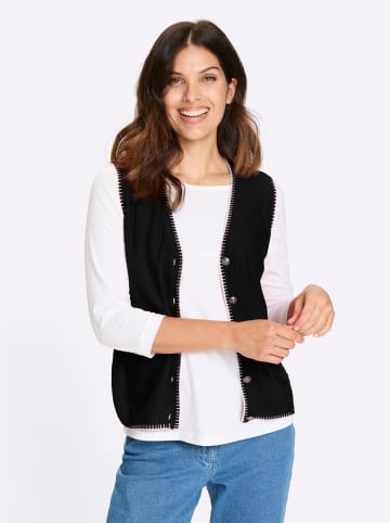 Sieh an! Strickweste in schwarz-ecru