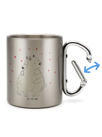 Mr. & Mrs. Panda Tasse Eisbär Umarmen ohne Spruch in Silber