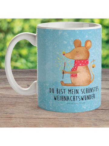 Mr. & Mrs. Panda Kindertasse Maus Weihnachten mit Spruch in Eisblau