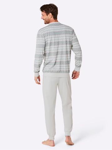 WITT WEIDEN Schlafanzug in hellgrau-bedruckt