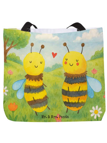 Mr. & Mrs. Panda Strandtasche Biene Verliebt Design ohne Spruch in Weiß