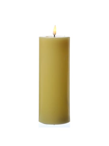 Deluxe Homeart LED Kerze Mia Echtwachs flackernd H: 20cm D: 7,5cm in gelb
