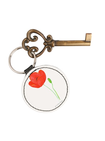 Mr. & Mrs. Panda Taschenanhänger Blume Mohnblume ohne Spruch in Weiß