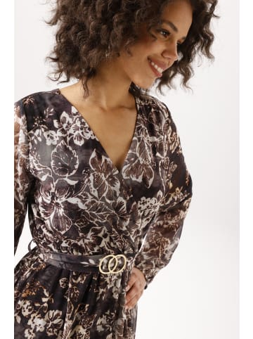 Aniston CASUAL Blusenkleid in grau-taupe-braun