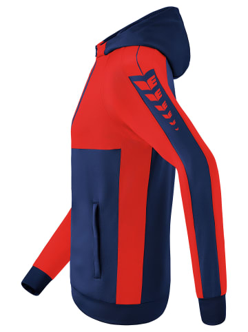 erima Kinder Six Wings Trainingsjacke mit Kapuze in new navy/rot