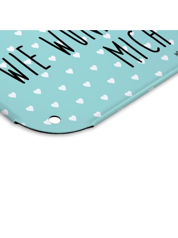 Mr. & Mrs. Panda tafel Fuchs Blumen mit Spruch in Türkis Pastell