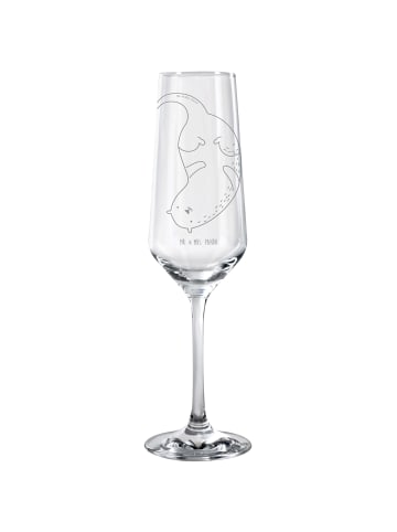 Mr. & Mrs. Panda Champagnerglas Otter Kopfüber ohne Spruch in Transparent