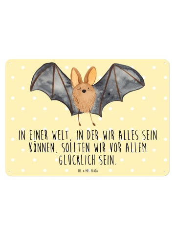 Mr. & Mrs. Panda tafel Fledermaus Flügel mit Spruch in Gelb Pastell