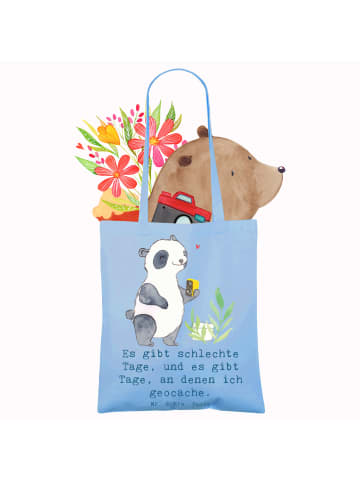 Mr. & Mrs. Panda Beutel Panda Geocaching mit Spruch in Sky Blue