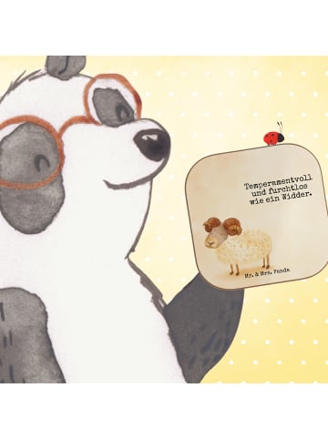 Mr. & Mrs. Panda Untersetzer Tasse Sternzeichen Widder Design mi... in Weiß