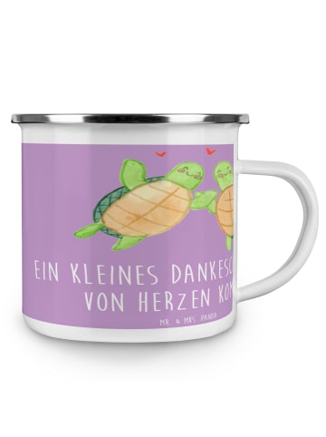 Mr. & Mrs. Panda Camping Emaille Tasse Gastgeschenke Dankeschön ... in Lavendeltraum