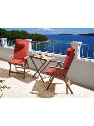 Beliani 3-tlg Klappbare Gartenmöbel AMANTEA PREMIUM in Braun/Rot
