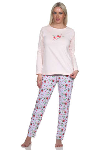 NORMANN Schlafanzug langarm Pyjama - 78594 in rosa