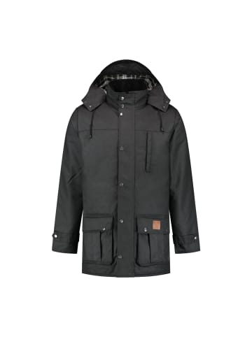 MGO leisure wear William Wax Parka in Schwarz