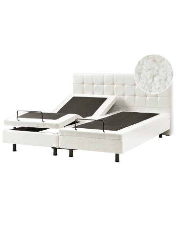 Beliani Doppelbett DUKE in Weiß - (W) 181 x (H) 102 x (L) 216 cm