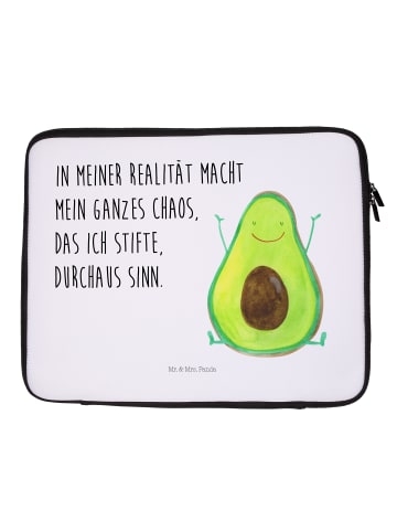 Mr. & Mrs. Panda Notebook Tasche Avocado Glücklich mit Spruch in Weiß