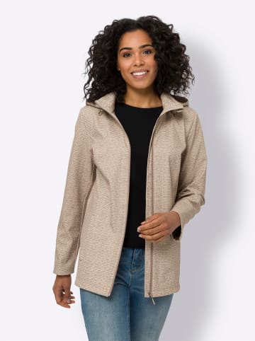 Sieh an! Softshelljacke in sesam-sand-bedruckt