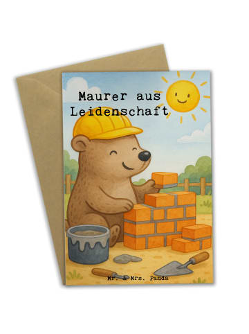 Mr. & Mrs. Panda babykarte Maurer Leidenschaft Design mit Spruch in Weiß