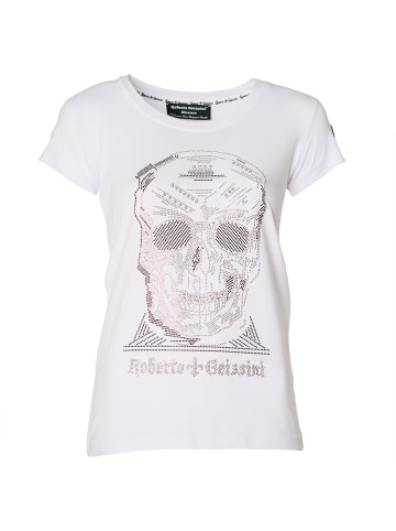 Roberto Geissini Diamond Skull T-Shirt Weiß