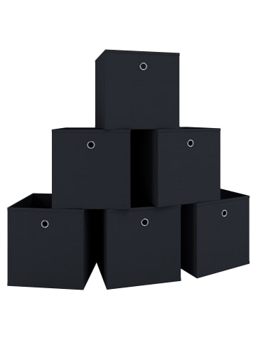 VCM  6er Set Faltbox Klappbox Aufbewahrungsbox Boxas in Schwarz