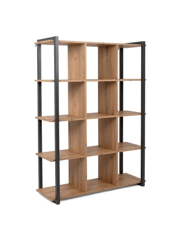 CALICOSY Bibliothek DENVER in Eichenholz / Grau - (W) 107  x (H) 145  x (L) 39  cm