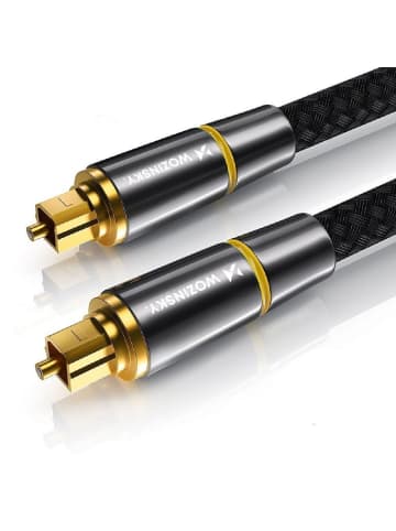 Wozinsky Audiokabel Digitale Glasfaser Toslink SPDIF Schwarz 3m in Schwarz