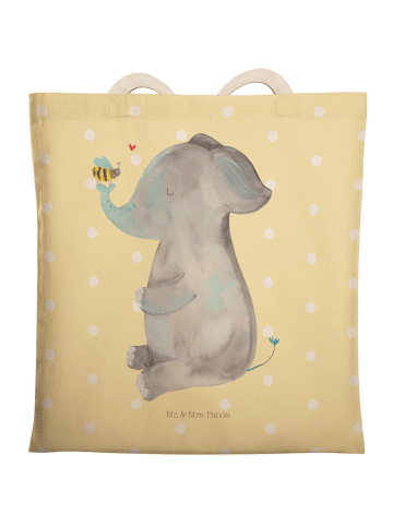Mr. & Mrs. Panda Tote Bag Elefant Biene ohne Spruch in Gelb Pastell